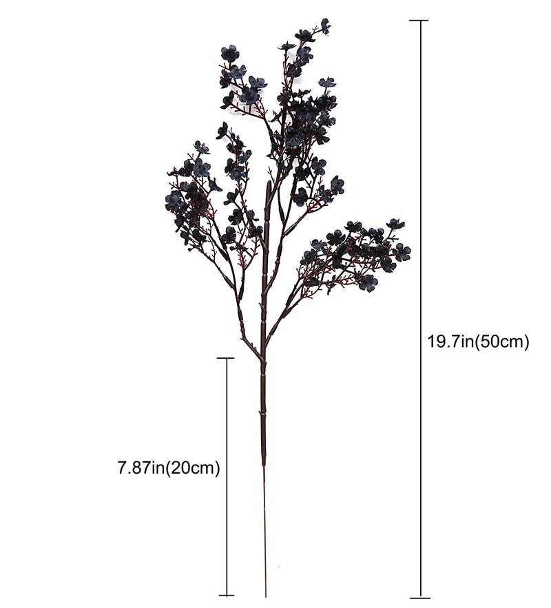 JAKY Global JAKY-Global Babys Breath Fabric Cloth Artificial Flowers 6 Bundle European Fake Silk Plants Decor Wedding Party Decoration Bouquets Real Touch DIY Home Garden (Black-6pcs) - Image 5